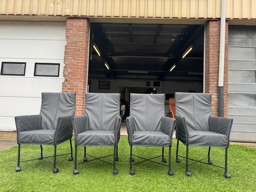 Montis Armstoelen Chaplin eetkamer design fauteuils /stoelen, Huis en Inrichting, Stoelen, Vier, Grijs, Zo goed als nieuw, Hout