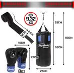 Bokszak - Boksbal - 55 cm lang - 10 kg - Zwart  - Physionics, Verzenden, Zo goed als nieuw