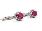 Oorbellen - 18 karaat Witgoud - 2.40ct. tw. Robijn - Diamant, Sieraden, Tassen en Uiterlijk, Oorbellen, Nieuw