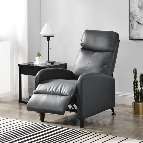Verstelbare relaxfauteuil 102x60x92 cm kunstleer grijs, Huis en Inrichting, Fauteuils, Verzenden