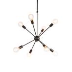 Design hanglamp zwart 8-lichts - Sputnik, Nieuw, Overige materialen, Modern, 75 cm of meer