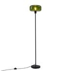 Retro vloerlamp zwart met groen glas - Bizle, Huis en Inrichting, Lampen | Vloerlampen, Nieuw, Glas, Retro, 100 tot 150 cm