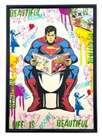 Koen Betjes (1992) - Superman x Banksy x StreetArt, Antiek en Kunst, Kunst | Schilderijen | Modern