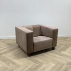 Tweedehands fauteuil (hxbxd) 67x103x87 cm, taupe - bruin, Huis en Inrichting, Ophalen of Verzenden, Gebruikt, Leer