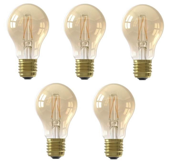5 stuks Calex LED lamp E27 7.5W 806lm 2100K Goud Dimbaar A60, Huis en Inrichting, Lampen | Overige, Nieuw, Ophalen of Verzenden