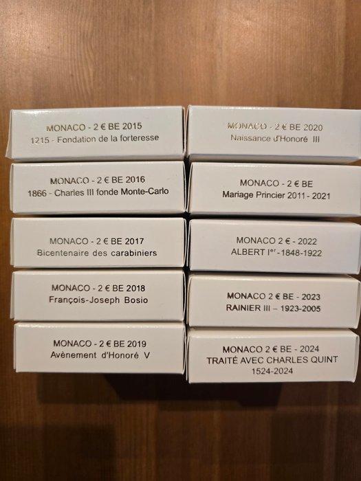 Monaco. 2 Euro 2017/2025 (10 pamatkowyh Proof), Postzegels en Munten, Munten | Europa | Euromunten