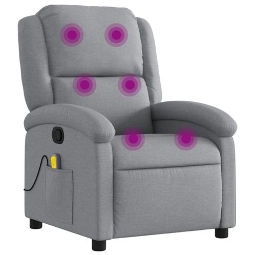 Relaxstoel met Massage - Lichtgrijs Stof | retourdeal | 60%, Huis en Inrichting, Stoelen, Grijs, Nieuw, Ophalen of Verzenden