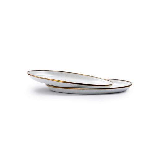 BAREBONES - PLATE/ENAMEL/SET 2 PCS EGG SHELL 27CM, Caravans en Kamperen, Kampeeraccessoires, Ophalen of Verzenden