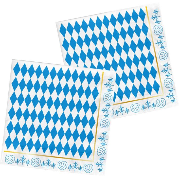 Oktoberfest Servetten Pretzel 33cm 20st, Hobby en Vrije tijd, Feestartikelen, Nieuw, Verzenden
