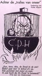 Koken in de pot van de CPH op spotprent (lijst optie), Antiek en Kunst, Verzenden