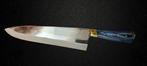 Blue Wood Handle Kitchen Utility Knife By Edgeworks Crafts -