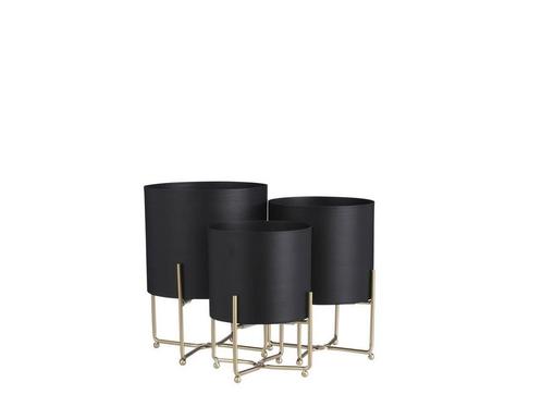 Mica Decorations Aries Bloempot - Set van 3 - H32 x Ø24 cm -, Huis en Inrichting, Woonaccessoires | Overige, Nieuw, Verzenden