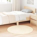 vidaXL Hoogpolig vloerkleed NAVARRA 100x100 cm polyester, Verzenden, Nieuw, Crème