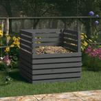 vidaXL Compostbak 80x80x78 cm massief grenenhout grijs, Tuin en Terras, Overige Tuin en Terras, Verzenden, Nieuw