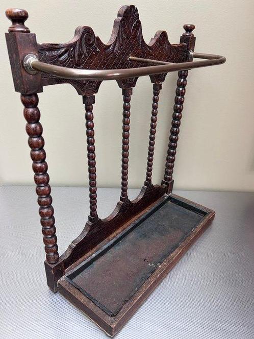 Paraplustandaard/rek - Hout, Koper, Zink - Of rek voor, Antiek en Kunst, Curiosa en Brocante