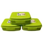 Broodtrommel Set – 3 Stuks – 3 Liter per Stuk – Groen, Ophalen of Verzenden, Nieuw