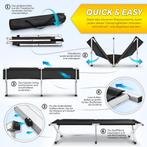 Veldbed - 1 Persoons - Kampeerbed - Stretcher - Zwart - TRES, Verzenden, Zo goed als nieuw