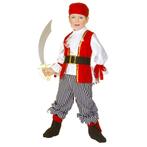Piraat Kostuum Wit Rood Jongen, Nieuw, Verzenden