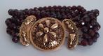 Armband - 14 karaat Geel goud - Granaat, Antiek slot, Nieuw