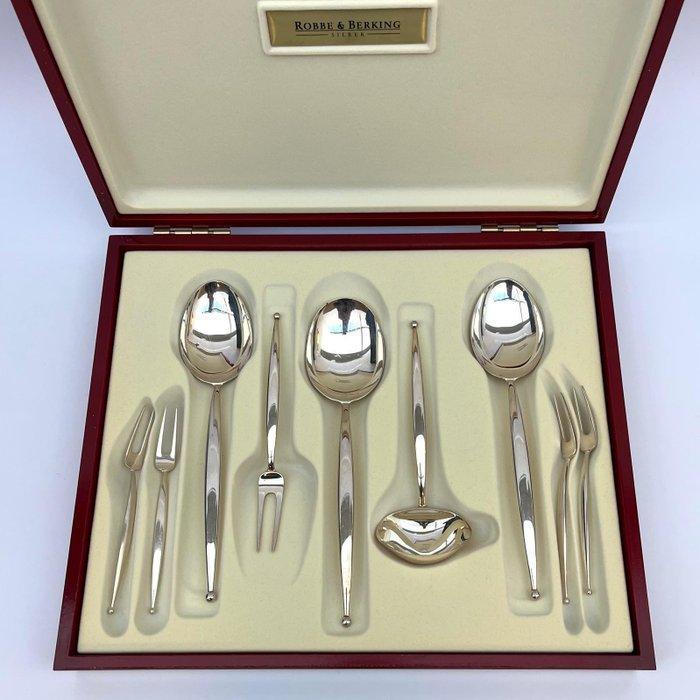 Robbe & Berking - Model Gio serveerbestek - Bestekset (9), Antiek en Kunst, Antiek | Goud en Zilver