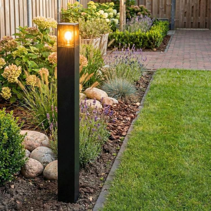 LED Tuinpaal - Staande buitenlamp met Smoked Glas | 80cm, Tuin en Terras, Buitenverlichting, Staande lamp, Nieuw, Netvoeding, Ophalen of Verzenden