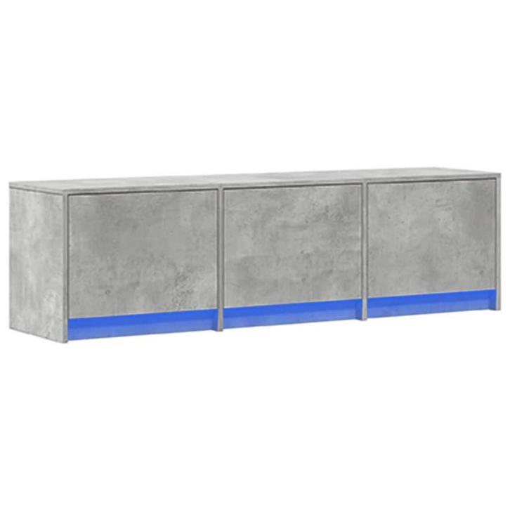 vidaXL TV-kast met LED Betonkleurig 140 x 34 x 40 cm Bewerkt, Huis en Inrichting, Kasten | Televisiemeubels, Nieuw, Minder dan 50 cm