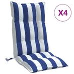 Stoelkussens Hoge Rug Wit/Blauw - Retourdeal! 42% Korting, Ophalen of Verzenden, Nieuw