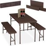 biertafel set 3-delig - kunststof - tuintafel - picknick, Ophalen of Verzenden, Nieuw, Rechthoekig, Kunststof