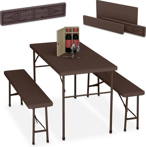 biertafel set 3-delig - kunststof - tuintafel - picknick, Tuin en Terras, Tuintafels, Rechthoekig, Nieuw, Kunststof, Ophalen of Verzenden
