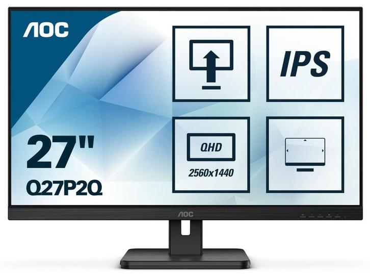 AOC Q27P2Q - Monitor - Quad HD 27 75 Hz - Zwart, Computers en Software, Monitoren, Zo goed als nieuw, Verzenden