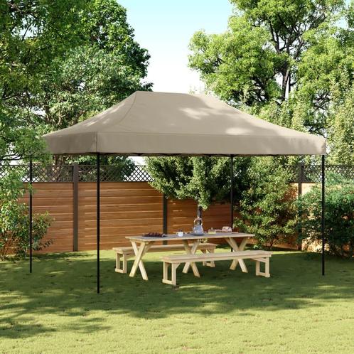 vidaXL Partytent inklapbaar pop-up 440x292x315 cm taupe, Tuin en Terras, Partytenten, Partytent, Nieuw, Verzenden