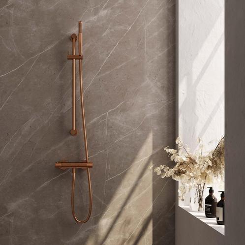 Douchekraanset Brauer Copper Carving Opbouw Met Glijstang En, Doe-het-zelf en Verbouw, Sanitair, Kraan, Nieuw, Ophalen of Verzenden