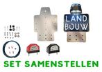 Stel uw eigen SET RVS oldtimer kleine vierkante kentekenplaa, Verzenden, Nieuw