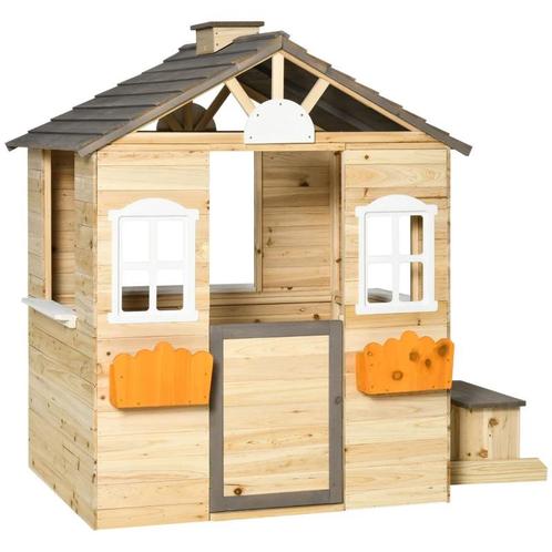TRUUSK Speelhuis Voor Kinderen, Houten Kinderspeelhuis Met R, Kinderen en Baby's, Speelgoed | Buiten | Speelhuisjes, Nieuw, Verzenden