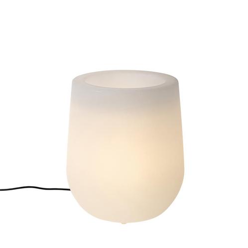 Buiten vloerlamp bloempot wit IP44 - Flowerpot, Tuin en Terras, Buitenverlichting, Nieuw, 50 tot 250 watt, Kunststof