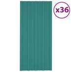 vidaXL Dakpanelen 36 st 100x45 cm gegalvaniseerd staal groen, Doe-het-zelf en Verbouw, Dakpannen en Dakbedekking, Verzenden, Nieuw