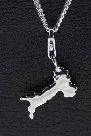 Zilveren Land Italië hanger en/of bedel, Sieraden, Tassen en Uiterlijk, Bedels, Verzenden