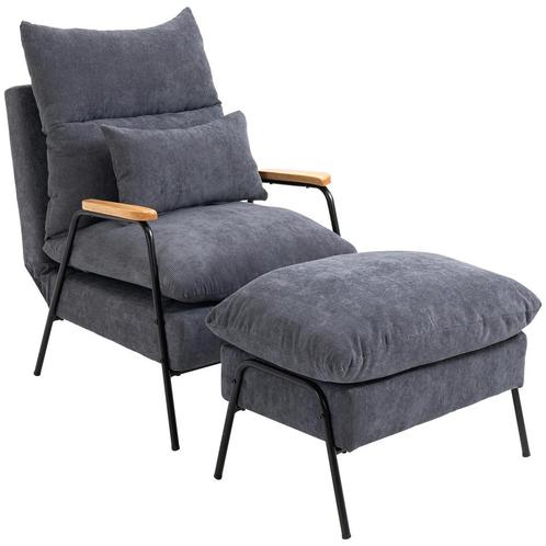 TRUUSK Relaxstoel Oorfauteuil Met Kruk, TV-stoel Met Kantelb, Huis en Inrichting, Fauteuils, Nieuw, Verzenden
