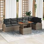vidaXL Tuin Sofa Set met opslag 7 pcs Grijs Poly riet, Tuin en Terras, Verzenden, Nieuw, Rotan