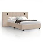 Gestoffeerd Bed Luzano - 140x200cm - Fluweel - Incl. Leeslam, Huis en Inrichting, Slaapkamer | Bedden, Verzenden, Nieuw