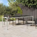 vidaXL Tuintafel 250x100x75 cm poly rattan en gehard glas, Verzenden, Nieuw