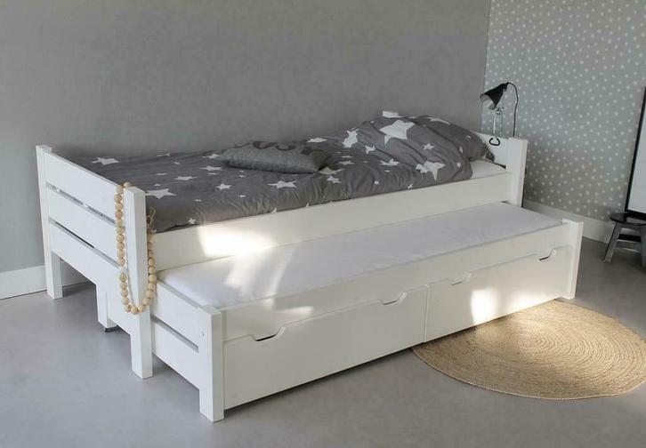 Bed Combi 90x200 - 2 bedden plus 2 laden + lattenbodems(TIP), Kinderen en Baby's, Kinderkamer | Bedden, 180 cm of meer, Nieuw