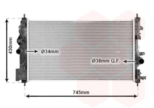 RADIATOR VOOR OPEL INSIGNIA G09 2008-2013 1300326, Auto-onderdelen, Airco en Verwarming, Nieuw, Ophalen of Verzenden
