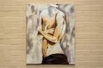 Omarmend Stil – Abstracte Vrouwenfiguur op Canvas, Ophalen of Verzenden