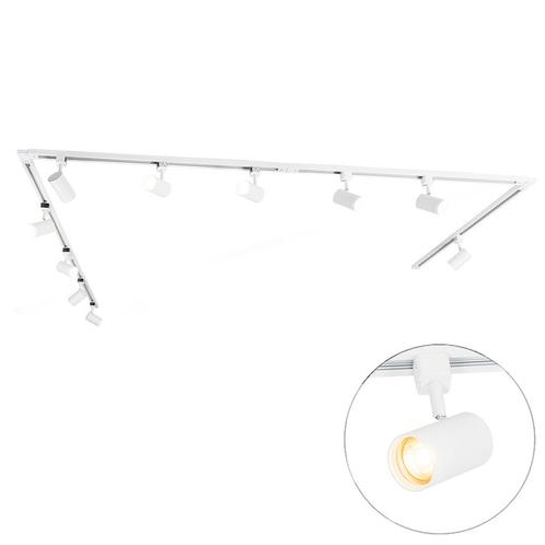 Modern railsysteem met 10 spots wit 1-fase  - Iconic Jeana, Huis en Inrichting, Lampen | Spots, Nieuw, Overige materialen