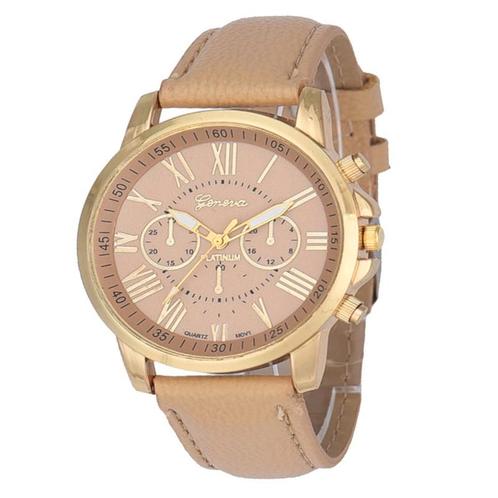 Fako® - Horloge - Geneva - Roman - Metal - Beige, Sieraden, Tassen en Uiterlijk, Horloges | Dames, Verzenden