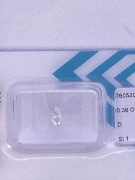 1 pcs Diamant (Natuurlijk) - 0.36 ct - Markies - D, Sieraden, Tassen en Uiterlijk, Edelstenen