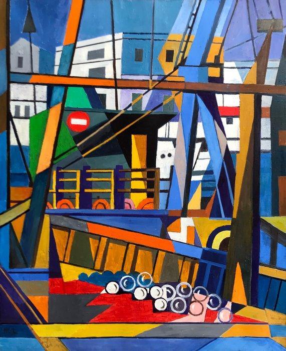 Armand Meffre (1929–2009) - Port de Sète - Sens Interdit, Antiek en Kunst, Kunst | Schilderijen | Klassiek