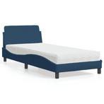 vidaXL Bed met matras Dover stof blauw 90x200 cm, 90 cm, Eenpersoons, Nieuw, 200 cm