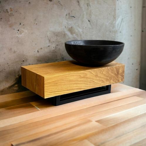 Fonteinplank Casajoy Bold 50x25x10 cm Eiken Met Waskom 32 cm, Doe-het-zelf en Verbouw, Sanitair, Overige typen, Nieuw, Ophalen of Verzenden